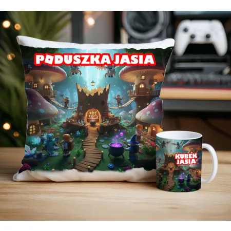 Zestaw prezentowy dla gracza BLOX Poduszka + Kubek z personalizacją